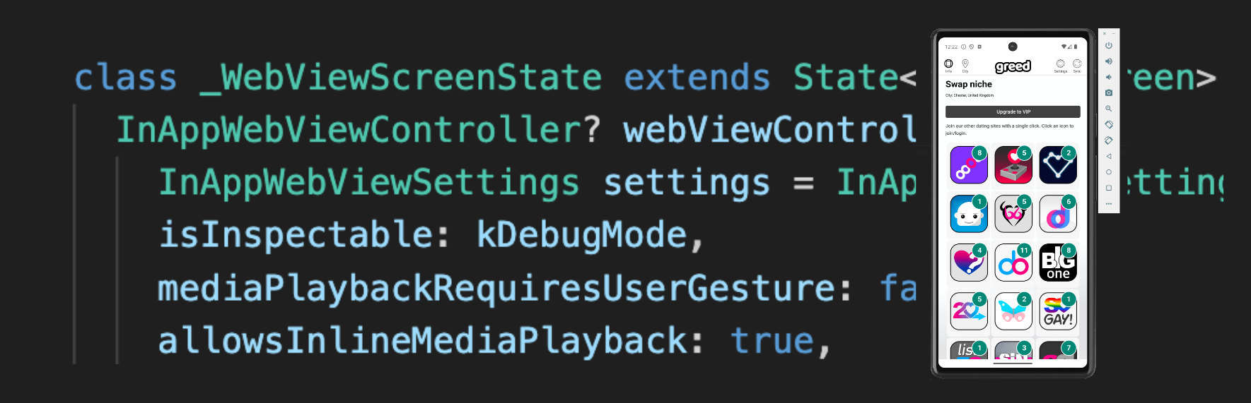 mobile interface development example